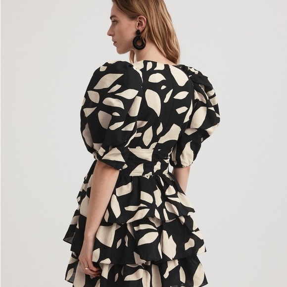 Witchery - Abstract Print Ruffle Dress - Size 10 - Picture 2 of 8